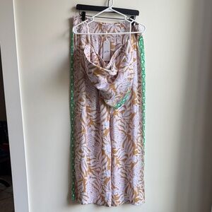 Lilly Pulitzer Lavender and Mustard Floral Wide-Leg Pants and scarf top set